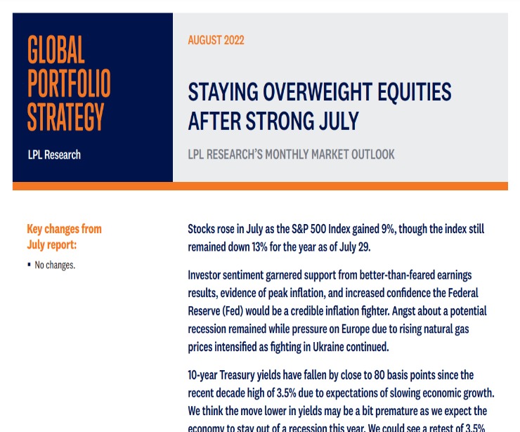 Global Portfolio Strategy | August 3, 2022